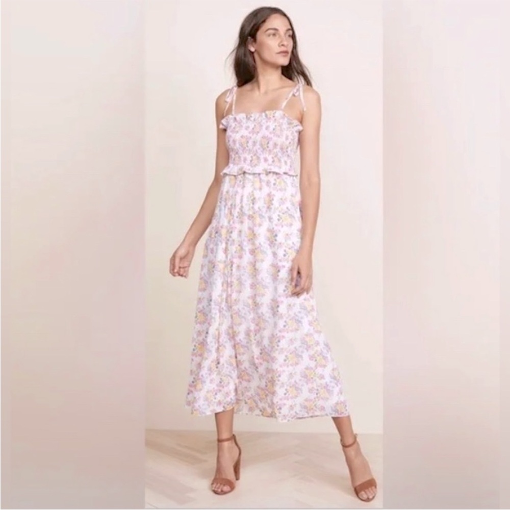 NWT Kos Resort Smocked floral maxi dress SZ M